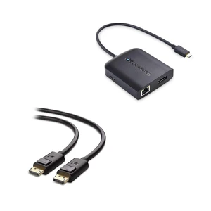 Cable Matters USB C Multiport Adapter (USB C Hub with DisplayPort 8K), 2X USB 2.0, Fast Ethernet, and 60W Charging in Black - USB-C and Thunderbolt 3 Port Compatible with MacBook Pro and More & 4K Dis Cable Matters USB C Multiport Adapter (USB C Hub with DisplayPort 8K), 2X USB 2.0, Fast Ethernet, and 60W Charging in Black - USB-C and Thunderbolt 3 Port Compatible with MacBook Pro and More & 4K Dis