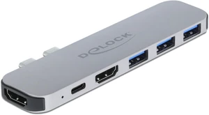 Delock USB C HUB for MacBook, 6-in-1, USB-C Adapter, Thunderbolt 3 Mini Dock, 2 x HDMI 4K, 3X USB 3.0, USB-C PD 60 Watt, 87753 Delock USB C HUB for MacBook, 6-in-1, USB-C Adapter, Thunderbolt 3 Mini Dock, 2 x HDMI 4K, 3X USB 3.0, USB-C PD 60 Watt, 87753