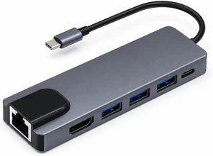 Encased 6-in-1 USB-C Multiport Adapter, 4K at 30Hz, 3 x USB 3.0, 100W PD Encased 6-in-1 USB-C Multiport Adapter, 4K at 30Hz, 3 x USB 3.0, 100W PD