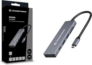 CONCEPTRONIC DONN23G 6-in-1 USB 3.2 Gen 1 Docking Station, USB 3.0 x 2, 100W USB PD, 4K 60Hz HDMI, SD, TF/MicroSD CONCEPTRONIC DONN23G 6-in-1 USB 3.2 Gen 1 Docking Station, USB 3.0 x 2, 100W USB PD, 4K 60Hz HDMI, SD, TF/MicroSD