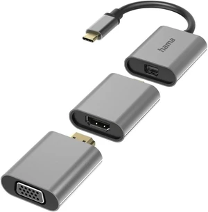 Hama Adapter Set, 6-in-1 Hub with USB-C (USB C Adapter with Mini DisplayPort, HDMI, VGA for PC, Notebook, Tablet, TV or Projector, Ultra HD Cinema Quality 4K, Compatible with Thunderbolt) Aluminium Hama Adapter Set, 6-in-1 Hub with USB-C (USB C Adapter with Mini DisplayPort, HDMI, VGA for PC, Notebook, Tablet, TV or Projector, Ultra HD Cinema Quality 4K, Compatible with Thunderbolt) Aluminium