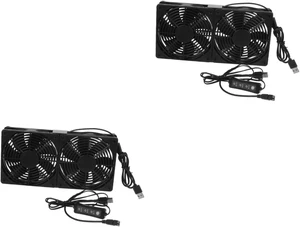 OSALADI 2pcs Dual Usb Fans for Cooling Ultra-thin Small Computer Fan Quiet and Material for Home Office and Travel Use OSALADI 2pcs Dual Usb Fans for Cooling Ultra-thin Small Computer Fan Quiet and Material for Home Office and Travel Use
