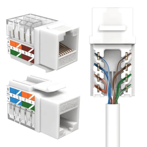 SATMAXIMUM Cat5e Keystone Ethernet Wall Jack Punch Down UTP 45-Degree (Easier Termination Than 90-Degree), RJ45 Slim Profile Speed Termination White 45° Angled (10 Pack) SATMAXIMUM Cat5e Keystone Ethernet Wall Jack Punch Down UTP 45-Degree (Easier Termination Than 90-Degree), RJ45 Slim Profile Speed Termination White 45° Angled (10 Pack)
