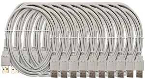 MICRO CONNECTORS 10 Feet USB 2.0 USB-A to USB-A M/M Cable 10-Pack (E07-124-10P) MICRO CONNECTORS 10 Feet USB 2.0 USB-A to USB-A M/M Cable 10-Pack (E07-124-10P)
