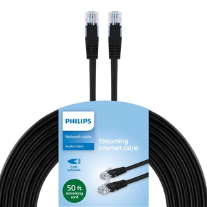 PHILIPS Cat6 Ethernet Cable, Extra Long 50 Ft Cord, 10 Gbps, 250Mhz, RJ45M Connector, for Computer, Game Console, Cable/DSL Modem, Network Switch, Streaming Device, Black, SWR3503B/37 PHILIPS Cat6 Ethernet Cable, Extra Long 50 Ft Cord, 10 Gbps, 250Mhz, RJ45M Connector, for Computer, Game Console, Cable/DSL Modem, Network Switch, Streaming Device, Black, SWR3503B/37