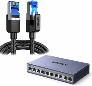 UGREEN Cat 8 Ethernet Cable 15FT Bundle with 10-Port PoE Switch UGREEN Cat 8 Ethernet Cable 15FT Bundle with 10-Port PoE Switch