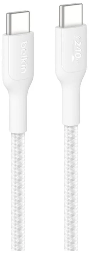 Belkin Eco Braided USB-C to USB-C Cable (1M, 240W) - Soft, Flexible Fast-Charging Cable, Type C Charger Cord for iPhone 16, Galaxy S25, Pixel 9, MacBook, iPad Pro, & More - White (USB 2.0) Belkin Eco Braided USB-C to USB-C Cable (1M, 240W) - Soft, Flexible Fast-Charging Cable, Type C Charger Cord for iPhone 16, Galaxy S25, Pixel 9, MacBook, iPad Pro, & More - White (USB 2.0)