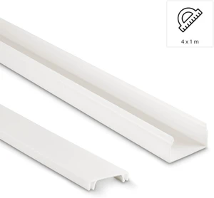 Hama Cable Duct Kit, 4 Pcs, Self-adhesive, 1 m, Incl. Connecting Pieces, white Hama Cable Duct Kit, 4 Pcs, Self-adhesive, 1 m, Incl. Connecting Pieces, white