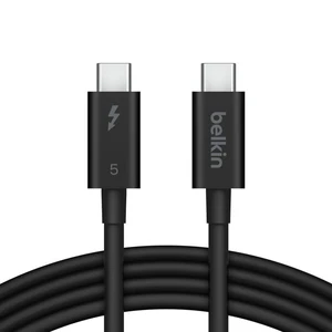 Belkin USB-C Thunderbolt 5 Cable, 240W Power Delivery, Bandwidth Boost up to 120Gbps, 3X Faster Data Transfer, 4K UHD Image Resolution, 1m USB C Cable, Intel Certified - Black Belkin USB-C Thunderbolt 5 Cable, 240W Power Delivery, Bandwidth Boost up to 120Gbps, 3X Faster Data Transfer, 4K UHD Image Resolution, 1m USB C Cable, Intel Certified - Black