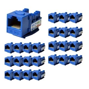 Best 25 Pack Cat6a Keystone Jacks Blue with Dust Cap 22-26 AWG PCB Female RJ45 Connectors for Network Ethernet Wall Jack Insert Best 25 Pack Cat6a Keystone Jacks Blue with Dust Cap 22-26 AWG PCB Female RJ45 Connectors for Network Ethernet Wall Jack Insert