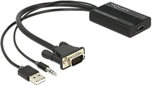 Delock VGA to HDMI Adapter with Audio Connect Laptop/PC to a TV/Projector Delock VGA to HDMI Adapter with Audio Connect Laptop/PC to a TV/Projector