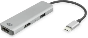 ACT USB C HDMI Adapter with Aluminium Housing, 4K@30Hz Dual HDMI, USB 3.0 Port 5Gbps, to Connect 2 Additional Monitors - AC7013 ACT USB C HDMI Adapter with Aluminium Housing, 4K@30Hz Dual HDMI, USB 3.0 Port 5Gbps, to Connect 2 Additional Monitors - AC7013