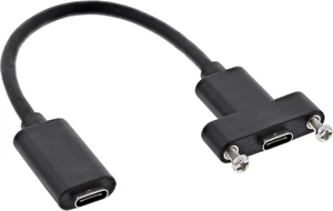 InLine 33441H USB 3.1 Adaptor Cable C to C Panel Jack, 0.2 m Black InLine 33441H USB 3.1 Adaptor Cable C to C Panel Jack, 0.2 m Black