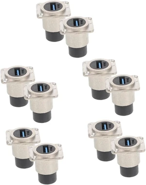 OSALADI 10pcs USB Connector for Industrial Equipment USB Panel Mount Pass Through Adapter Data Transfer OSALADI 10pcs USB Connector for Industrial Equipment USB Panel Mount Pass Through Adapter Data Transfer