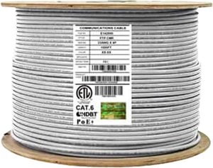 CAT6 Stranded (CM), 1000ft, F/UTP, 26AWG, Pure Copper, 400MHz, UL Certified, Bulk Ethernet Cable Reel in White CAT6 Stranded (CM), 1000ft, F/UTP, 26AWG, Pure Copper, 400MHz, UL Certified, Bulk Ethernet Cable Reel in White