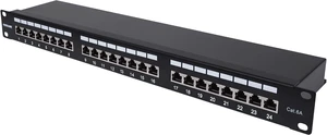 Intellinet Cat6a Shielded 24-Port 1U Patch Panel, Black Intellinet Cat6a Shielded 24-Port 1U Patch Panel, Black