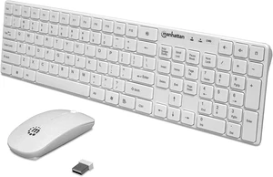Manhattan Wireless Keyboard and Mouse Combo Compact Size & Lightweight - with 2.4G USB Dongle - for PC Computer Laptop - Compatible with Windows and Mac 3 Yr Mfg Warranty White - 180634 Manhattan Wireless Keyboard and Mouse Combo Compact Size & Lightweight - with 2.4G USB Dongle - for PC Computer Laptop - Compatible with Windows and Mac 3 Yr Mfg Warranty White - 180634
