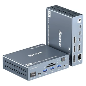 Thunderbolt 4 KVM Switch 3 Monitors 2 Laptops for Windows, Macs (M1M5) Thunderbolt 4 KVM Switch 3 Monitors 2 Laptops for Windows, Macs (M1M5)