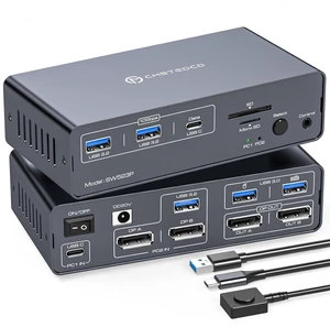 USB C & Displayport KVM Switch 2 Monitors Laptop & Desktop Docking Station USB C & Displayport KVM Switch 2 Monitors Laptop & Desktop Docking Station