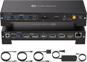 USB C KVM Docking Station Switch 3 Montors 2 Computers with 100W PD Supply USB C KVM Docking Station Switch 3 Montors 2 Computers with 100W PD Supply