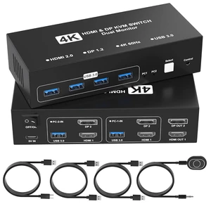HDMI DisplayPort KVM Switch 2 Monitors 2 Computers, 4K@60Hz USB KVM Switch HDMI DisplayPort KVM Switch 2 Monitors 2 Computers, 4K@60Hz USB KVM Switch