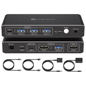 KVM Switch 1 Monitors 2 Computers 4K@60Hz USB C HDMI KVM Switch 2 Port for 1 Laptop 1 Desktop Share 1 Monitor Keyboard Mouse Hard Drives Printer Support 100W Charging for Laptop KVM Switch 1 Monitors 2 Computers 4K@60Hz USB C HDMI KVM Switch 2 Port for 1 Laptop 1 Desktop Share 1 Monitor Keyboard Mouse Hard Drives Printer Support 100W Charging for Laptop