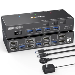 KVM Switch 3 Computers 2 Monitors HDMI, KCEVE 4K@60Hz Dual Monitor USB 3.0 KVM Switcher with EDID Emulator, Support Copy and Extended Display, for 3 Computers Share 2 Displays and 4 USB Devices KVM Switch 3 Computers 2 Monitors HDMI, KCEVE 4K@60Hz Dual Monitor USB 3.0 KVM Switcher with EDID Emulator, Support Copy and Extended Display, for 3 Computers Share 2 Displays and 4 USB Devices