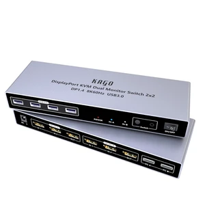 KAGO 8K DisplayPort 1.4 KVM Switch Dual Monitor for 2 PCs KAGO 8K DisplayPort 1.4 KVM Switch Dual Monitor for 2 PCs
