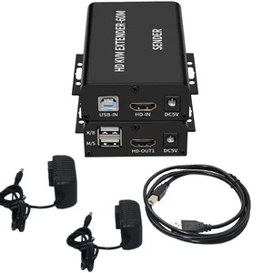 DC 5V 1A HDTV KVM Extender Sender Receiver HDTV Over RJ45 CAT5e CAT6 Cable with 1080P Video Audio Extension for Laptop DC 5V 1A HDTV KVM Extender Sender Receiver HDTV Over RJ45 CAT5e CAT6 Cable with 1080P Video Audio Extension for Laptop