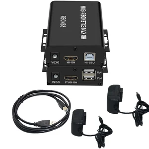 DC 5V 1A HDTV KVM Extender Sender Receiver Kit Up to 60M Transmission Support RJ45 CAT5e CAT6 Cable for Laptop Keyboard DC 5V 1A HDTV KVM Extender Sender Receiver Kit Up to 60M Transmission Support RJ45 CAT5e CAT6 Cable for Laptop Keyboard