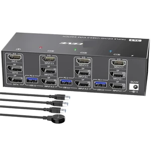 HDMI USB 3.0 KVM Switch for 3 Monitors 3 Computers 8K@60Hz HDMI USB 3.0 KVM Switch for 3 Monitors 3 Computers 8K@60Hz