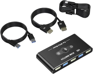 Fast Speed KVM Switcher 4K60Hz for 2 Computers 1 Display with 4K60Hz HDTV-Compatible and USB3.0 Ports Fast Speed KVM Switcher 4K60Hz for 2 Computers 1 Display with 4K60Hz HDTV-Compatible and USB3.0 Ports