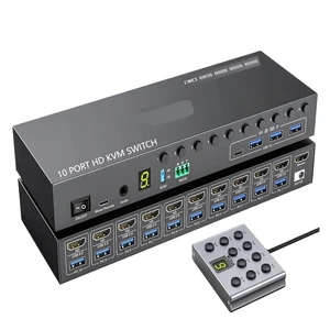 10Computer HDMI KVM Switch,Share 1 Monitor 4 USB Devices EDID Simulation 10Computer HDMI KVM Switch,Share 1 Monitor 4 USB Devices EDID Simulation