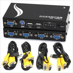MT-471UK-L 4-Port USB PS/2 KVM Auto Switcher Button or Key to Switch PC with Cables MT-471UK-L 4-Port USB PS/2 KVM Auto Switcher Button or Key to Switch PC with Cables