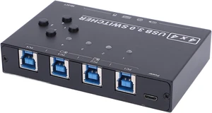 USB 3.0 Switch, 4 Port USB Switcher for 4 Computers Sharing Keyboard Mouse Printer Scanner, with Desktop Controller and Key Control, Compatible for for OS X for USB 3.0 Switch, 4 Port USB Switcher for 4 Computers Sharing Keyboard Mouse Printer Scanner, with Desktop Controller and Key Control, Compatible for for OS X for
