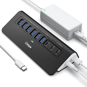 Powered USB Hub 10Gbps,intpw 9-Port USB 3.2 Hub, USB C Hub with 3 USB 3.2, 4 USB 3.0, 2 PD 45W Charging Ports, 3.3FT Cable and 65W Power Adapter, Aluminum USB Hub for Laptop, iPhone 17/16PC Powered USB Hub 10Gbps,intpw 9-Port USB 3.2 Hub, USB C Hub with 3 USB 3.2, 4 USB 3.0, 2 PD 45W Charging Ports, 3.3FT Cable and 65W Power Adapter, Aluminum USB Hub for Laptop, iPhone 17/16PC