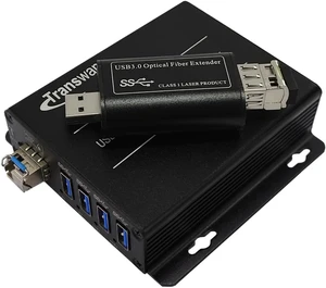 USB 3.0 Hub Fiber Extender to 250 Meters, USB 3.0 Splitter 1 to 4 Ports Over 1 Fiber with 10 G SFP Module, Supports 5 Gbps Super-Speed, Supports Kinect Devices & Industrial Camera USB 3.0 Hub Fiber Extender to 250 Meters, USB 3.0 Splitter 1 to 4 Ports Over 1 Fiber with 10 G SFP Module, Supports 5 Gbps Super-Speed, Supports Kinect Devices & Industrial Camera