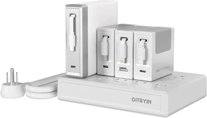 Gitryin Modular Laptop Charging Station, 140W, 3 * 40W Retractable Lightning, Micro USB, USB C Chargers, 1 Lightning, 1 Micro USB, 1 USB A, 5 USB C Ports with Cooling Power Strip, 260W Charging Hub Gitryin Modular Laptop Charging Station, 140W, 3 * 40W Retractable Lightning, Micro USB, USB C Chargers, 1 Lightning, 1 Micro USB, 1 USB A, 5 USB C Ports with Cooling Power Strip, 260W Charging Hub
