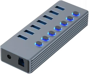 Fast Speed 7 Port USB3.0 Data Hubs Splitter with Individual Power Switches for, Laptop and More Fast Speed 7 Port USB3.0 Data Hubs Splitter with Individual Power Switches for, Laptop and More