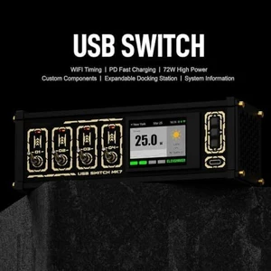 USB Docking Station, 72w Modular USB Switch Hub, Retro Desktop Controller, with Screen Display, Share USB Devices, Custom Image, for Connecting Mice & USB Flash Drives USB Docking Station, 72w Modular USB Switch Hub, Retro Desktop Controller, with Screen Display, Share USB Devices, Custom Image, for Connecting Mice & USB Flash Drives