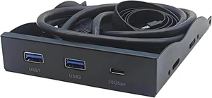 USB 3.0 Front Panel Hub Adapter 2 Ports USB-A + 1 Type-C for 3.5" Floppy Or 5.25" Optical Drive Bay Desktop PC with 19pin & Type-E Cables(Type D for 3.5 inch) USB 3.0 Front Panel Hub Adapter 2 Ports USB-A + 1 Type-C for 3.5" Floppy Or 5.25" Optical Drive Bay Desktop PC with 19pin & Type-E Cables(Type D for 3.5 inch)