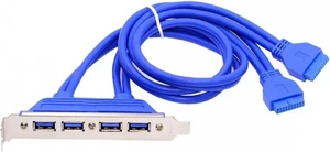 2-Port USB 3.0 & 2-Port USB 2.0 Rear Panel Expansion Bracket with 20-Pin and 9-Pin Motherboard Header Cable(Blue) 2-Port USB 3.0 & 2-Port USB 2.0 Rear Panel Expansion Bracket with 20-Pin and 9-Pin Motherboard Header Cable(Blue)