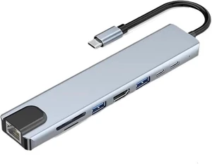 USB C Hub 8 in 1 Ty/pe to 4K HDMI-Compatible Adapter USB C Hub 8 in 1 Ty/pe to 4K HDMI-Compatible Adapter