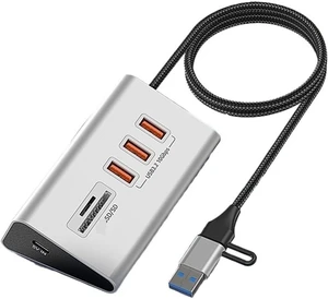 Aluminium USB3.2 Gen2 10Gbps HUB with TF/SD Card Reader USB-C/USB A Hub Aluminium USB3.2 Gen2 10Gbps HUB with TF/SD Card Reader USB-C/USB A Hub