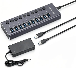 USB 3.0 Data Hub, 10 Ports, 60W (US Plug) USB 3.0 Data Hub, 10 Ports, 60W (US Plug)