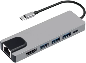 AINEX USB-CDOCK03 USB Type-C Connection, Multi-Adapter, 6 in 1, HDMI, 4K/30Hz, USB 3.2 x 3, PD100W, Wired LAN, USB CDOCK03 AINEX USB-CDOCK03 USB Type-C Connection, Multi-Adapter, 6 in 1, HDMI, 4K/30Hz, USB 3.2 x 3, PD100W, Wired LAN, USB CDOCK03