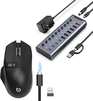 10-Port USB C Hub with 5*USB-A 3.2, 2*USB-C 3.2 and BC1.2&2*PD 45W Charging Ports and Xiaobi G9Pro Wireless Bluetooth Mouse 10-Port USB C Hub with 5*USB-A 3.2, 2*USB-C 3.2 and BC1.2&2*PD 45W Charging Ports and Xiaobi G9Pro Wireless Bluetooth Mouse