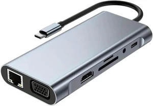 USB C Hub Compatible with HDTV USB 3.0 4K 30Hz Type-C to HDMI Adapter 10-in-1 Type-C Hub Docking Station PD 87W USB C Splitter USB C Hub Compatible with HDTV USB 3.0 4K 30Hz Type-C to HDMI Adapter 10-in-1 Type-C Hub Docking Station PD 87W USB C Splitter