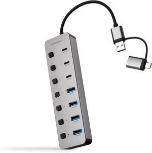 NANOCABLE 10.16.4510 USB-C + USB-A/M HUB to 4x USB-A + 3x USB-C 3.0 + USB-C 5V NANOCABLE 10.16.4510 USB-C + USB-A/M HUB to 4x USB-A + 3x USB-C 3.0 + USB-C 5V