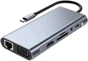 USB-C Hub 4K 30Hz Type-C to HDTV Compatible USB 3.0 Adapter 10-in-1 Type-C Hub Docking Station PD 87W USB-C Splitter USB-C Hub 4K 30Hz Type-C to HDTV Compatible USB 3.0 Adapter 10-in-1 Type-C Hub Docking Station PD 87W USB-C Splitter